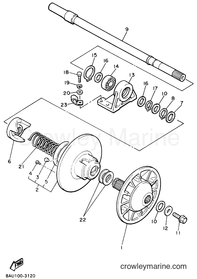 1994 Snowmobile VK540E - VK540E (8AT2) [010] - SECONDARY SHEAVE