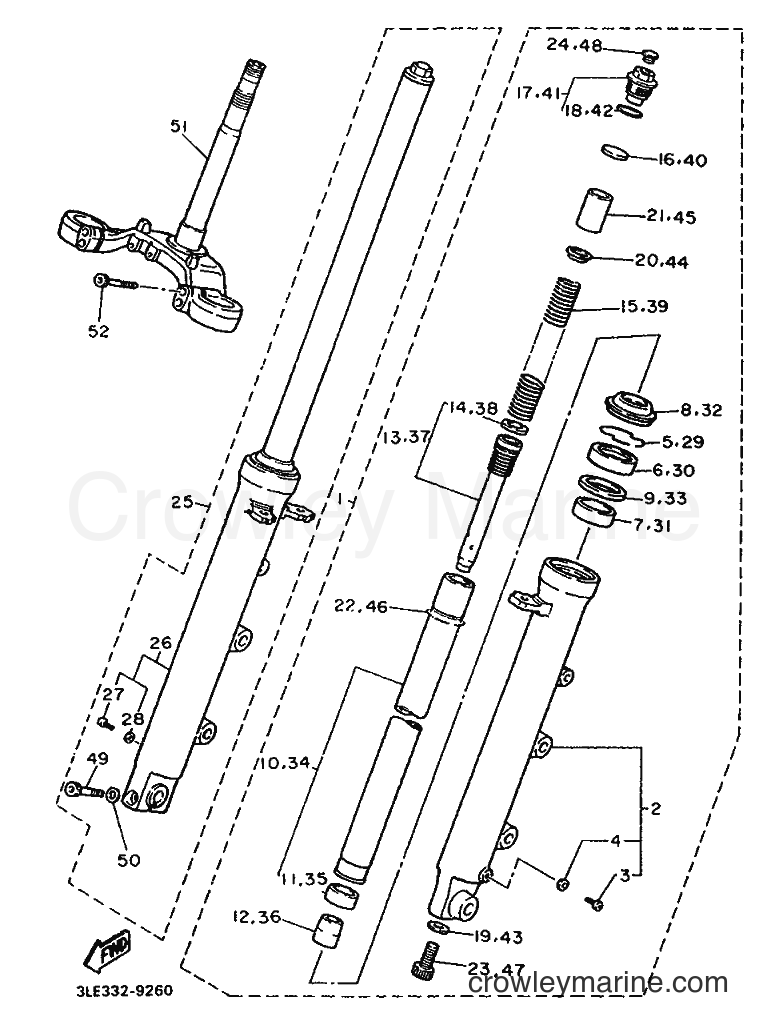 1989 Sport Bike FZR1000 - FZR1000 (3LK3) [010] - FRONT FORK