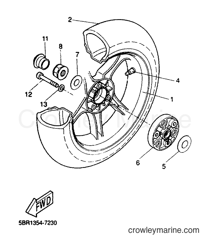 1999 Scooter YQ50 - YQ50 (5HE5) [010] - REAR WHEEL
