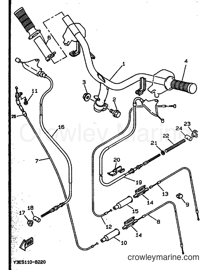 1992 Scooter CW65 - CW65 (4GP1) [999] - STEERING CABLE FOR DISK BRAKE