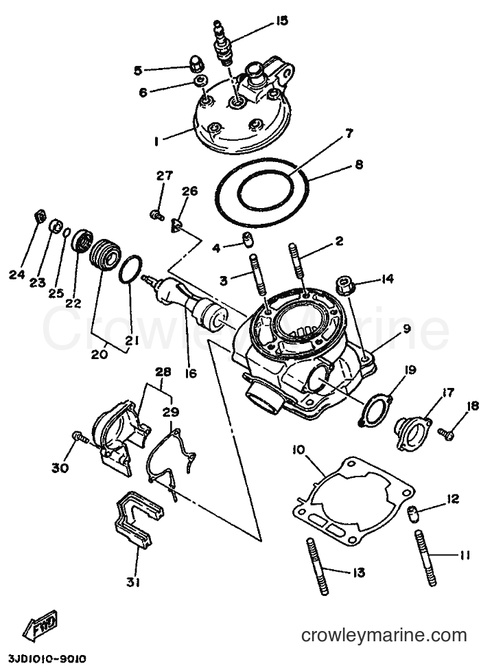Yamaha Motors YZ125 (3JD1) [99A] - CYLINDER HEAD