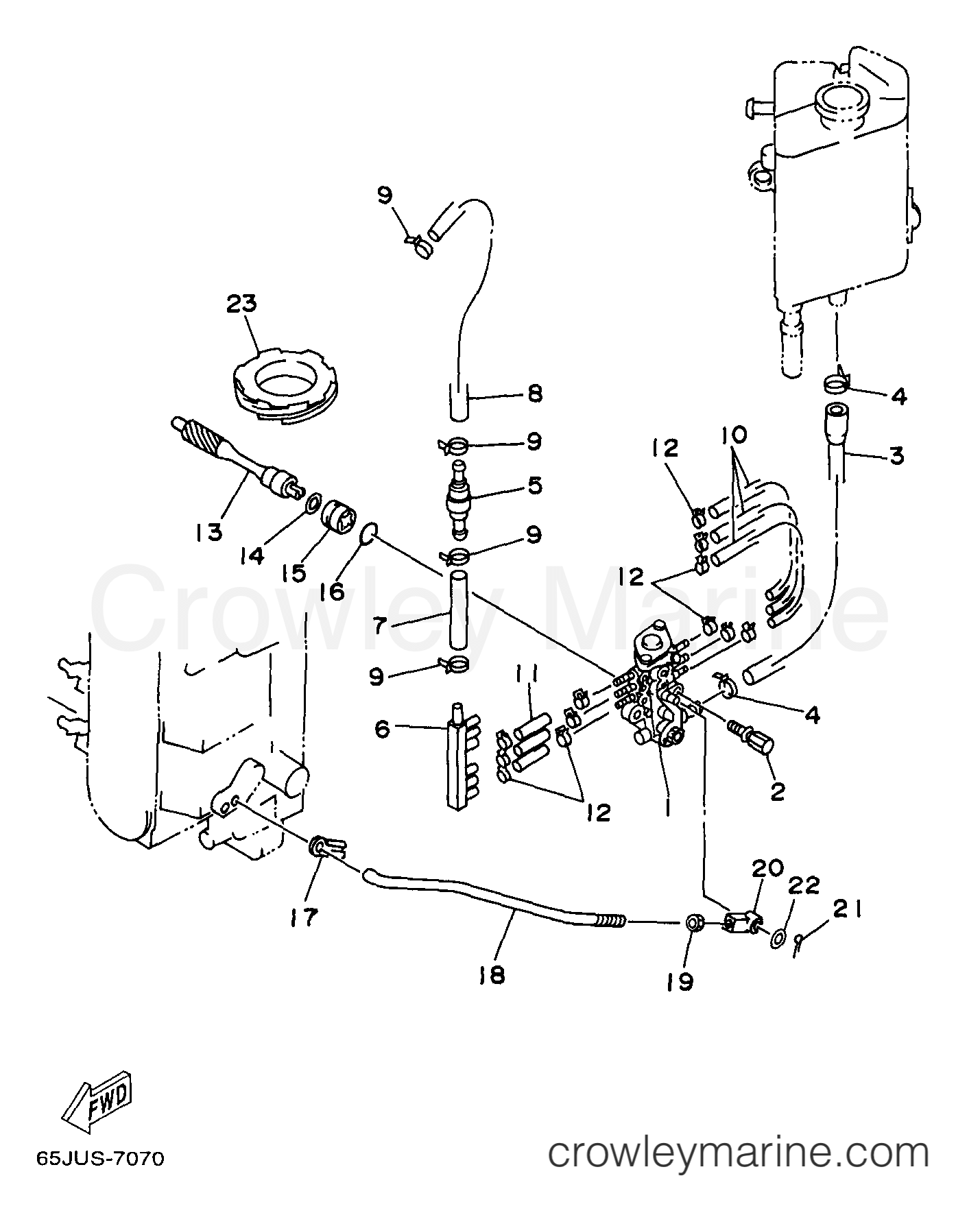 OIL PUMP 1997 Outboard 250hp S250TURV Crowley Marine