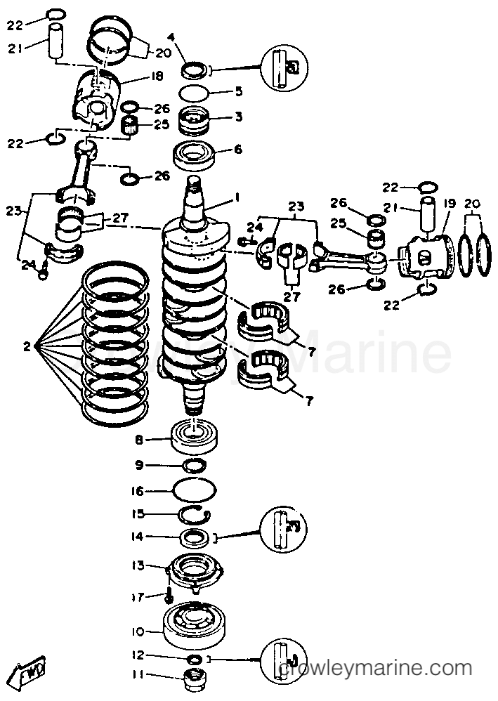 Yamaha Motors 250TXRR - CRANKSHAFT PISTON