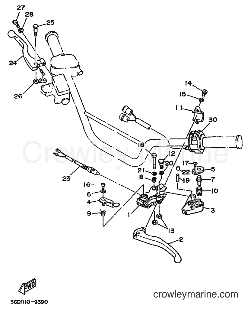 1989 ATV YFM350X - YFM350X (3GD4) [010] - HANDLE SWITCH & LEVER
