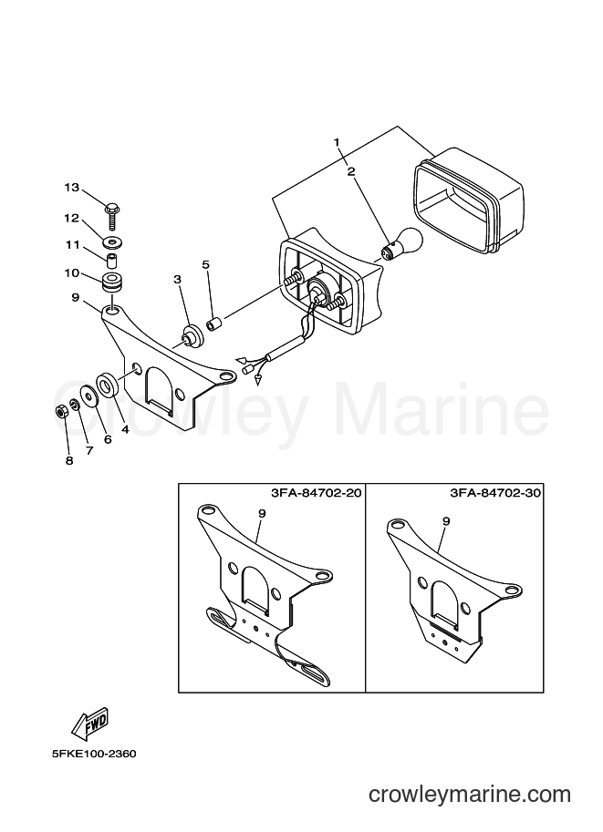 Yamaha Motors YFZ350 (3B5B) [010] - TAILLIGHT