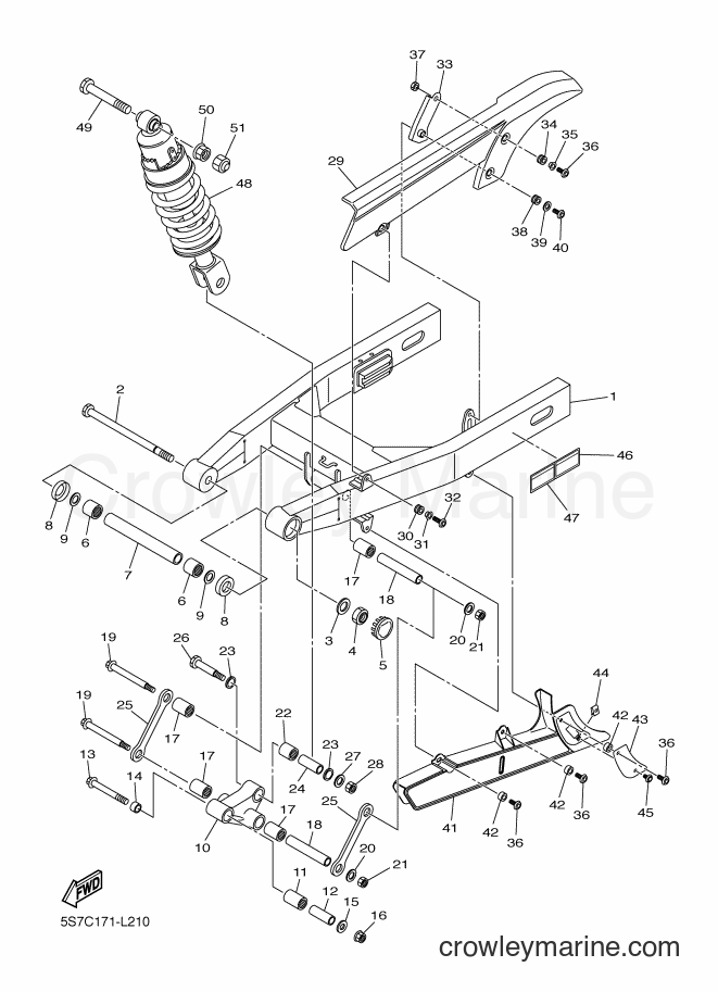 Yamaha Motors XVS950A (5S7C) [010] - REAR ARM & SUSPENSION