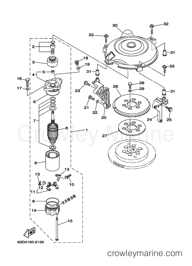 Yamaha Motors 40VETO (63D6) [020] - STARTING MOTOR