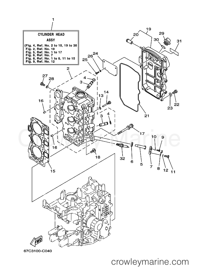 Yamaha Motors F40MSHC (67C3) [200] - CYLINDER & CRANKCASE 2