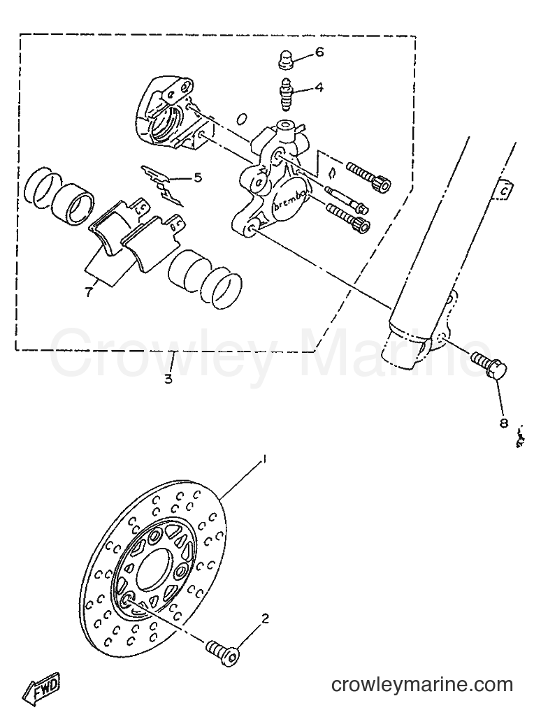 1996 Scooter YA50R - YA50R (4SJ3) [999] - FRONT BRAKE CALIPER