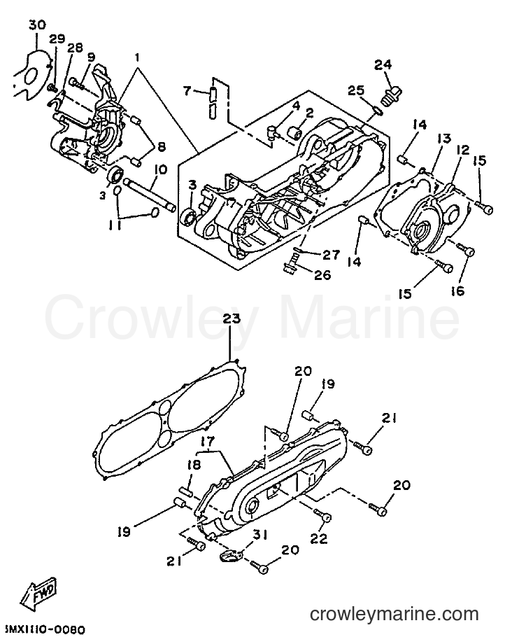 Yamaha Motors CW50 (4RW2) [020] - CRANKCASE