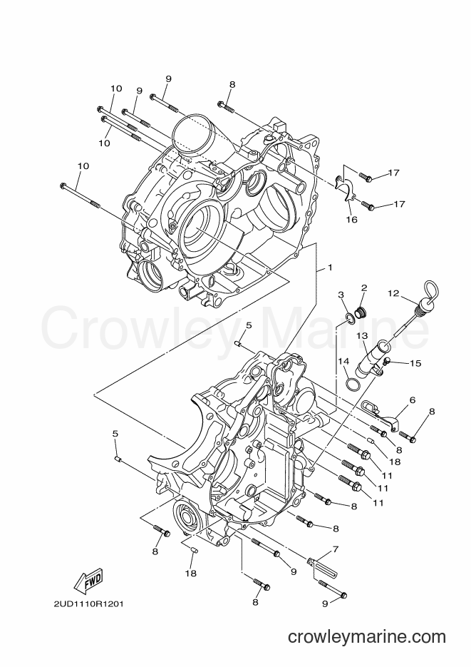 Yamaha Motors YFM700FWAD (2UD2) [010] - CRANKCASE