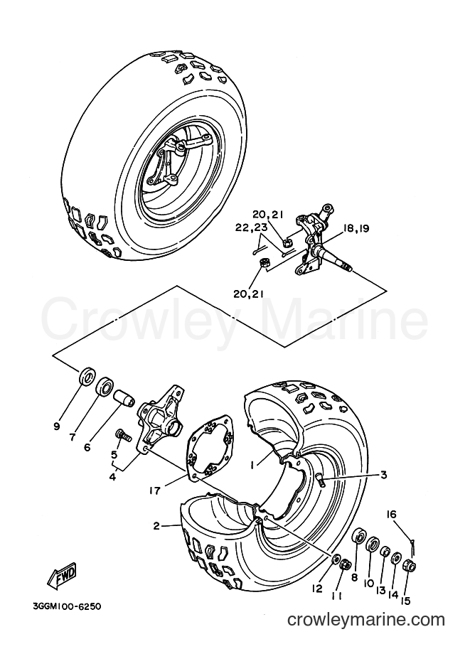 Yamaha Motors YFZ350 (3B5C) [010] - FRONT WHEEL