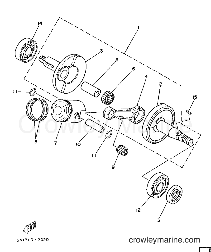 1987 Scooter FS1 - FS1 (2RT) [999] - CRANKSHAFT & PISTON