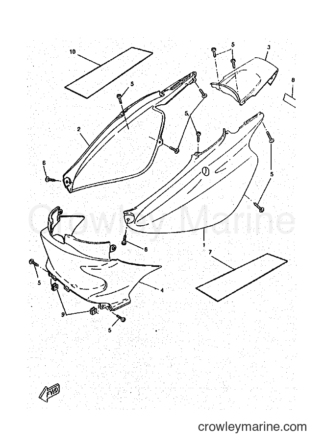 1998 Scooter CW50RSP - CW50RSP (4URD) [999] - SIDE COVER