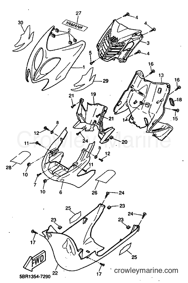 1999 Scooter YQ50 - YQ50 (5HE8) [010] - LEG SHIELD