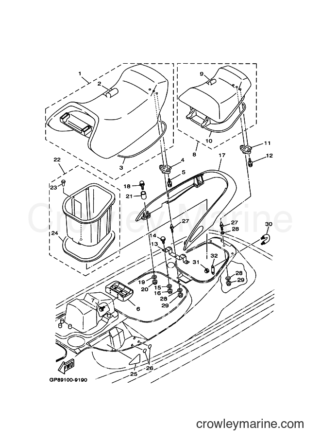 Yamaha Motors GP760Y (GP7C) [020] - SEAT & UNDER LOCKER