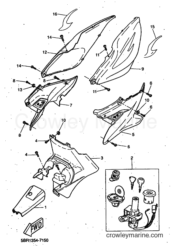 1998 Scooter YQ50 - YQ50 (5DP2) [999] - SIDE COVER