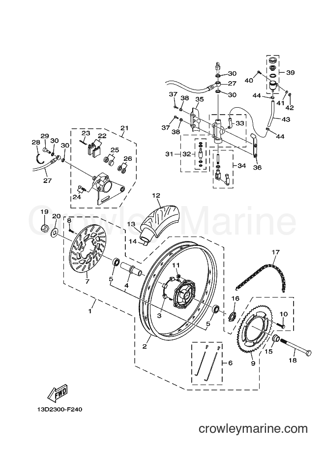 2007 Dirt Bike XT125X - XT125X (13D2) [010] - REAR WHEEL & BRAKE SYSTEM