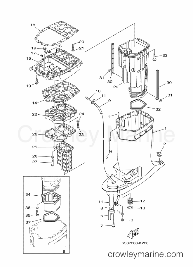 Yamaha Motors 250GETO (6S38) [020] - UPPER CASING