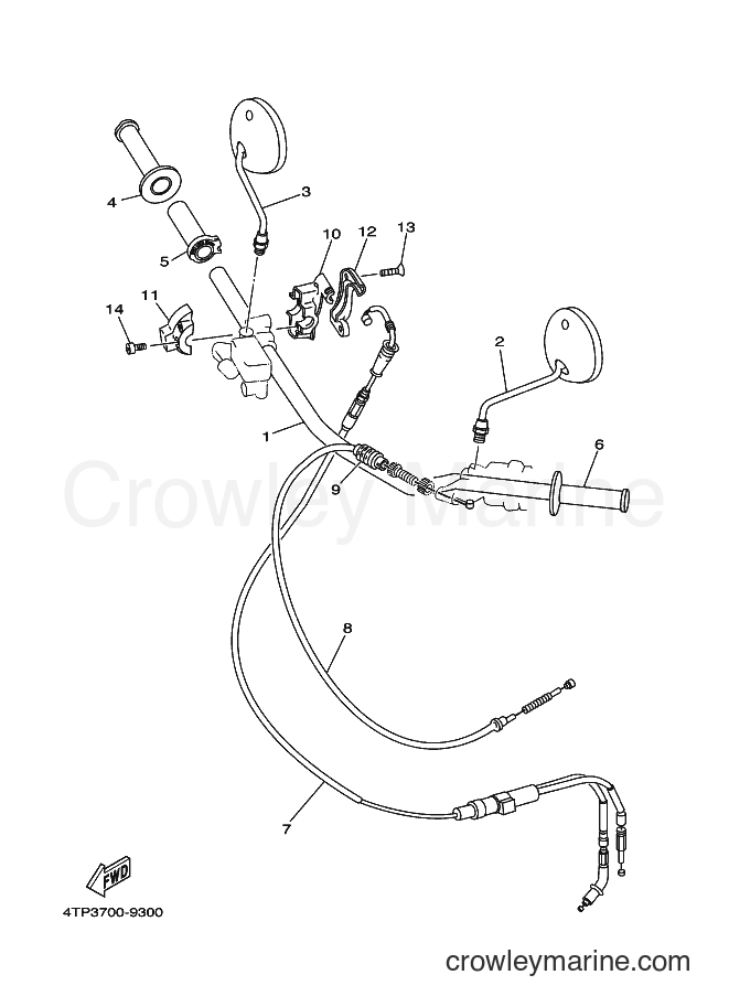 1999 Dirt Bike DT230 - DT230 (4TP3) [010] - STEERING HANDLE & CABLE