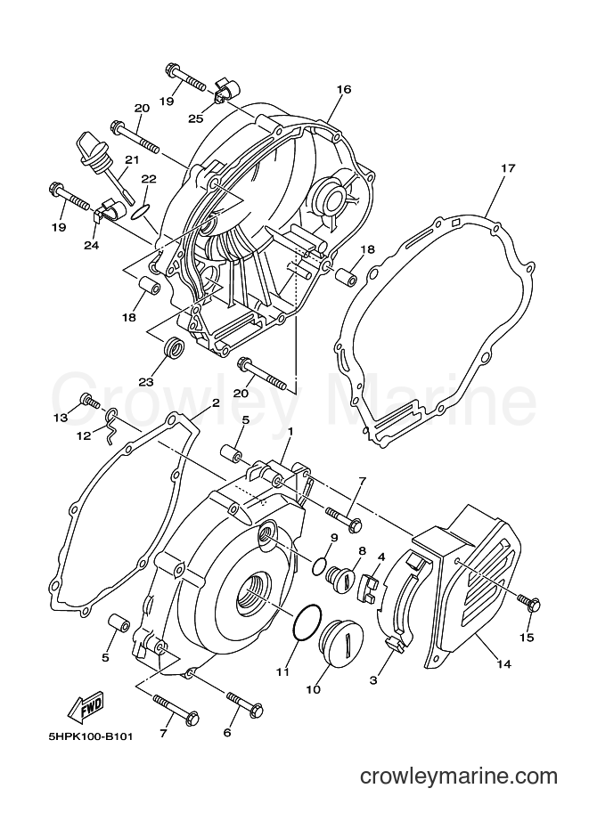 2004 Dirt Bike TT-R125E - TT-R125E (5HPS) [040] - CRANKCASE COVER 1