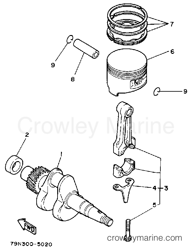 Yamaha Motors YS624TM - CRANKSHAFT-PISTON