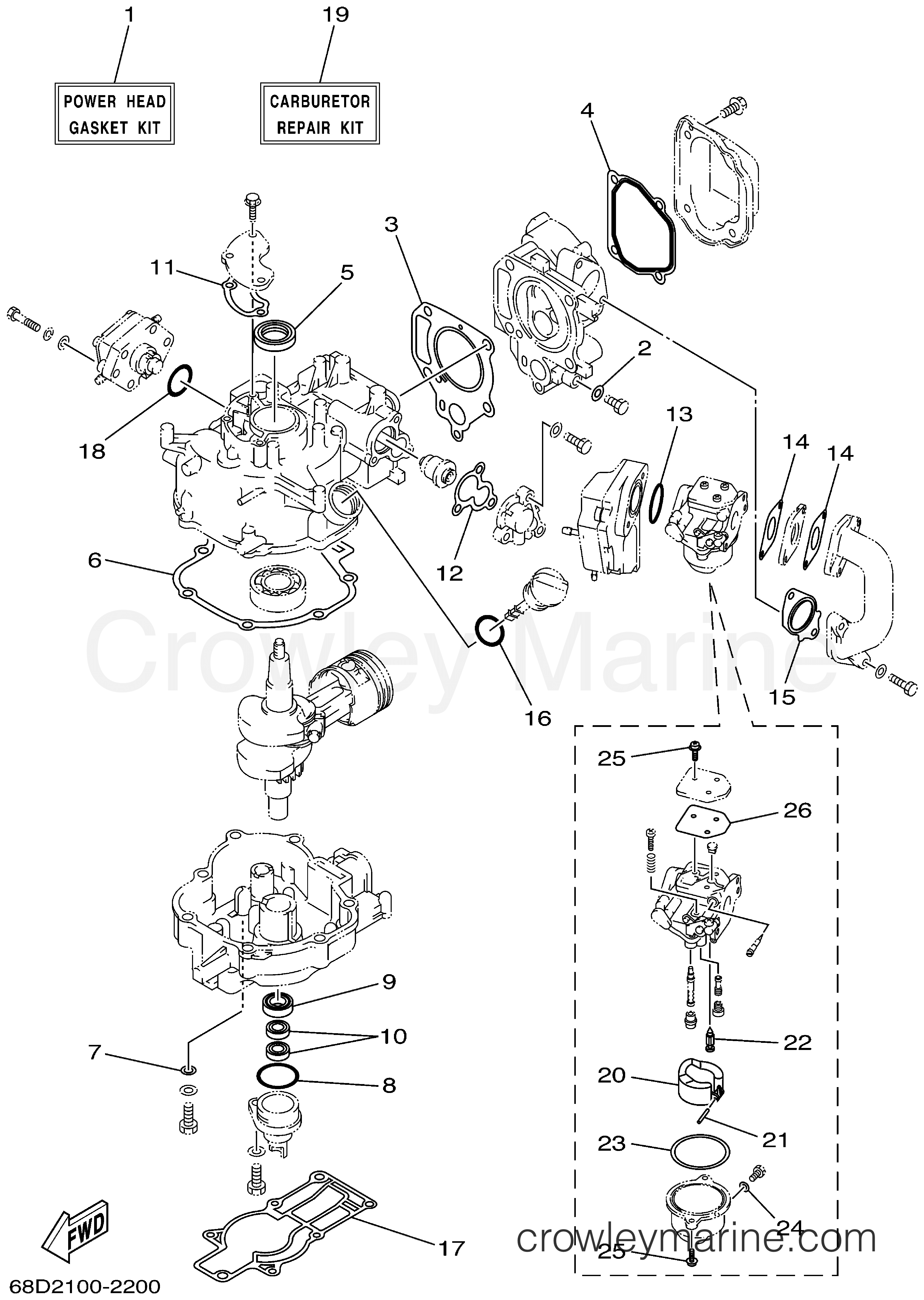 Yamaha Motors F4MLHA - REPAIR KIT 1