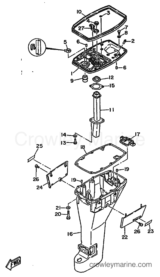 Yamaha Motors F9.9B (6G9) [99A] - UPPER CASING