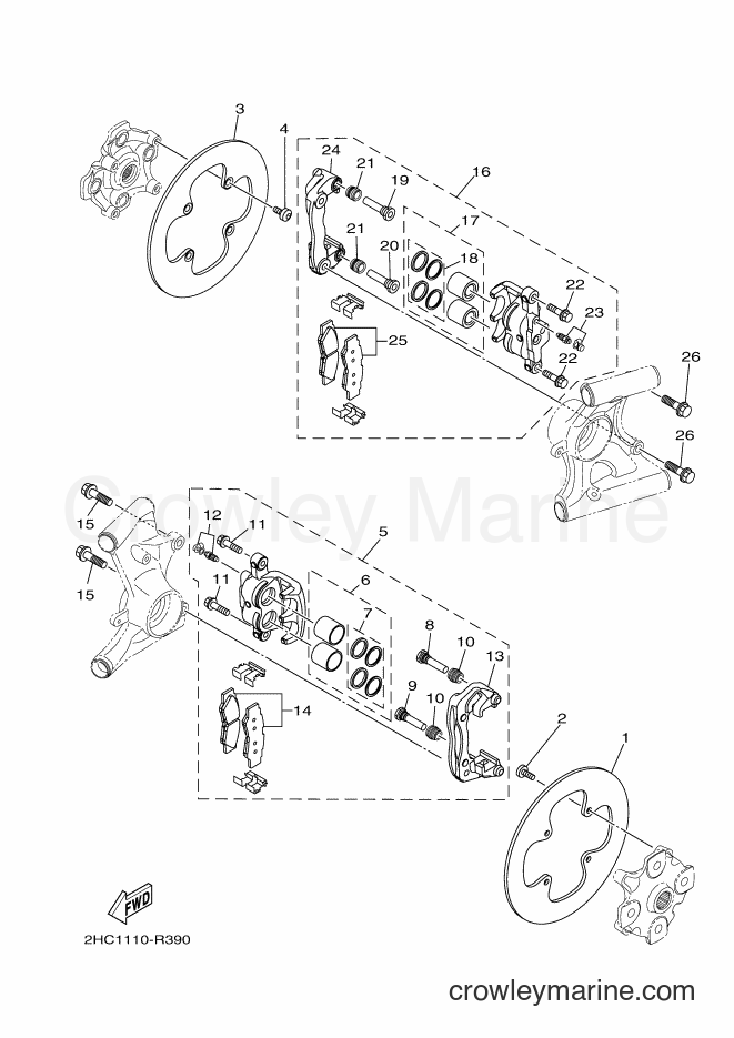 2017 ATV YXZ1000E - YXZ1000E (2HCB) [010] - REAR BRAKE CALIPER