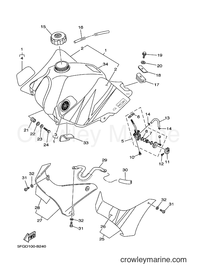 Yamaha Motors TT-R225 (5FGF) [010] - FUEL TANK