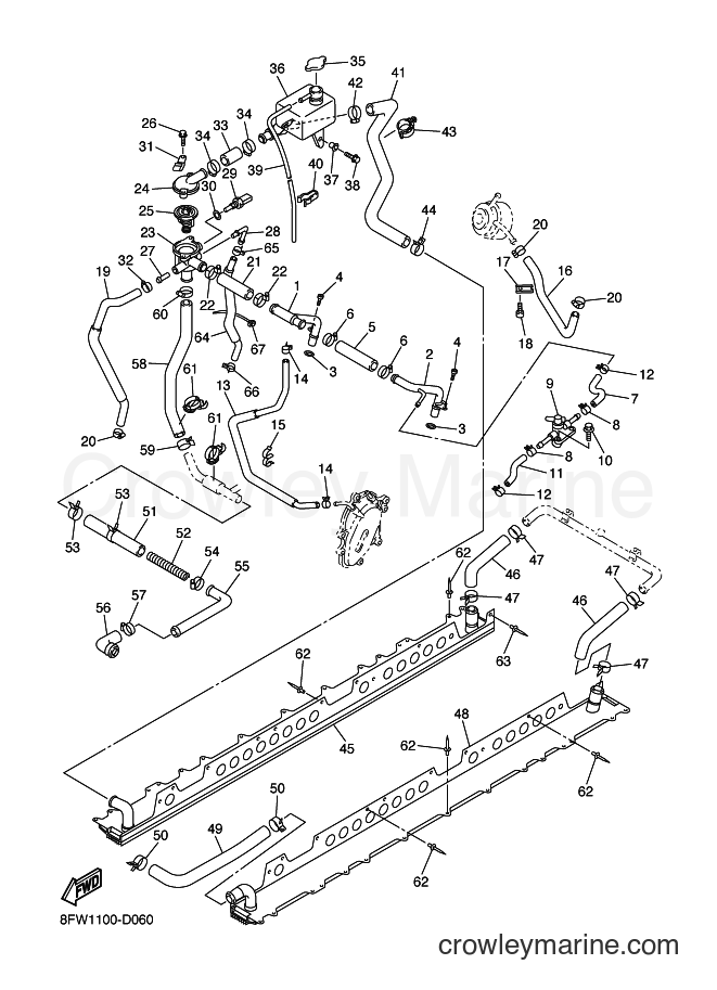 2005 Snowmobile RX10M - RX10M (8FW2) [010] - RADIATOR & HOSE