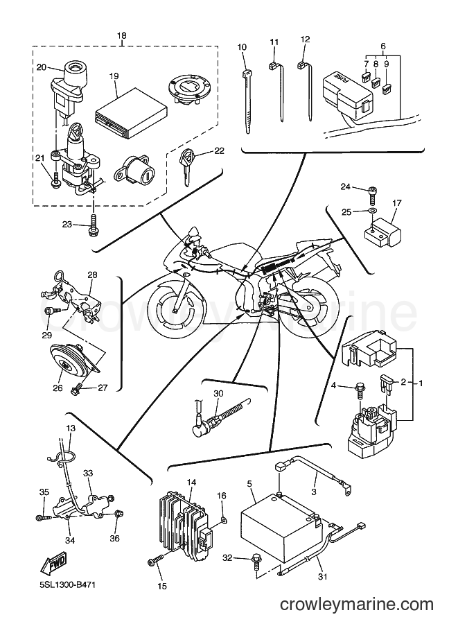 2003 Sport Bike YZF-R6 - YZF-R6 (5SL1) [040] - ELECTRICAL 2