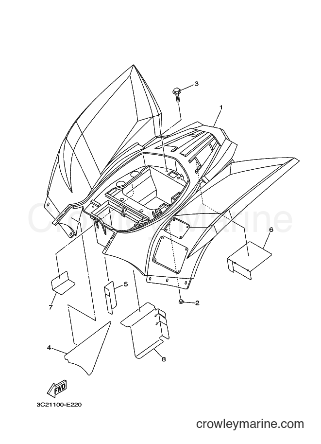 2008 ATV YFM450FAS - YFM450FAS (3C2E) [010] - REAR FENDER
