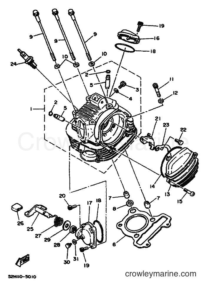 1984 ATV YFM200 - YFM200 (52H) [999] - CYLINDER HEAD