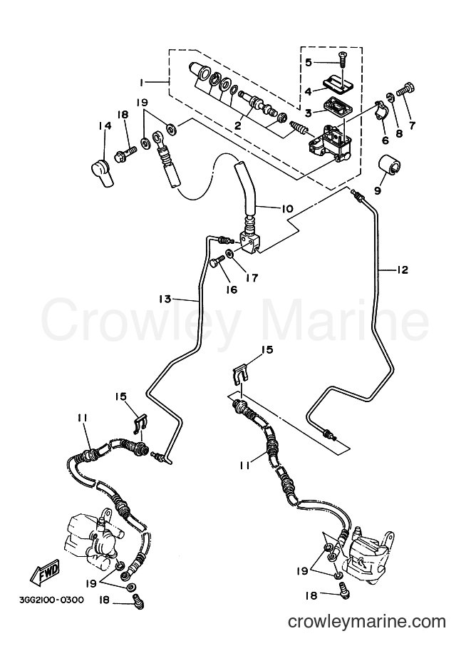 1990 ATV YFZ350 - YFZ350 (3GG2) [999] - FRONT MASTER CYLINDER