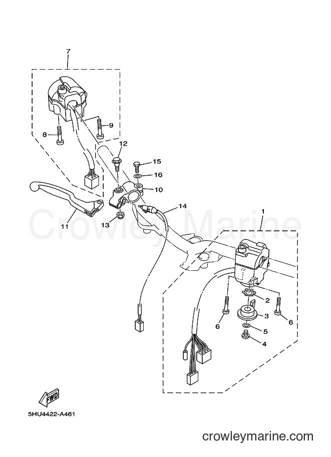 2005 Scooter T105E - T105E (5HUC) [010] - SWITCH & LEVER FOR DRUM BRAKE