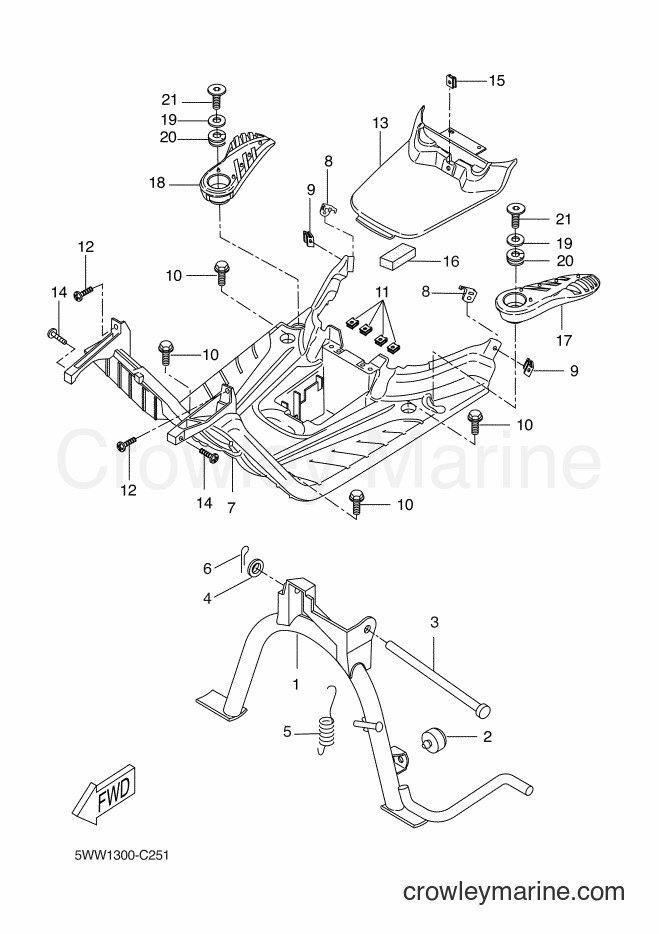 2011 Scooter CW50L - CW50L (2B6G) [010] - STAND & FOOTREST