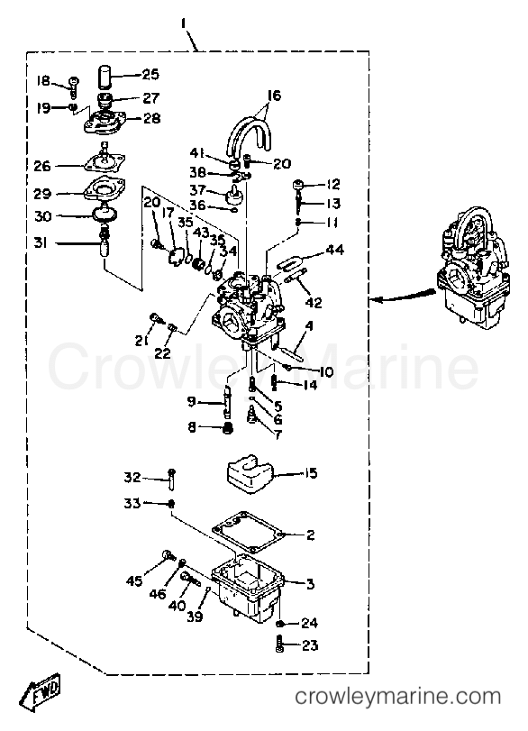 Yamaha Motors FT9.9EXH - CARBURETOR