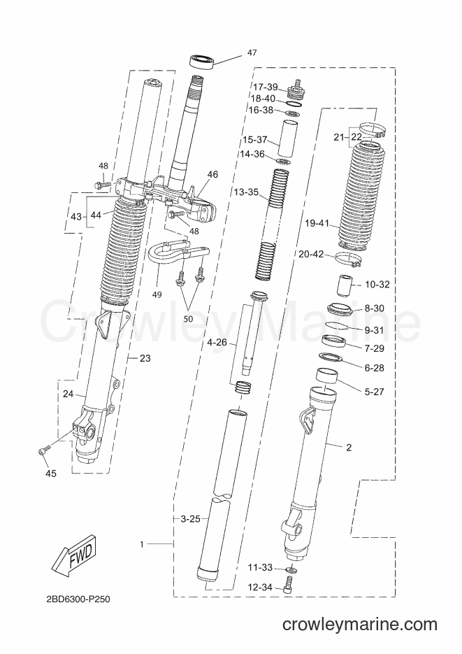 Yamaha Motors XT660Z (2BD7) [030] - FRONT FORK