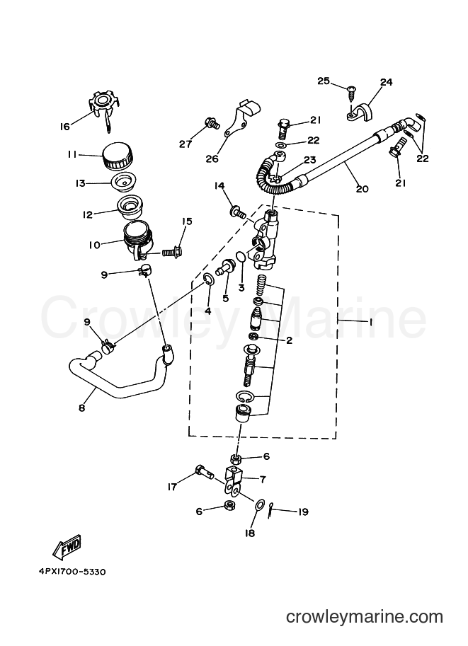 2000 Dirt Bike TT-R250 - TT-R250 (5GF6) [010] - REAR MASTER CYLINDER