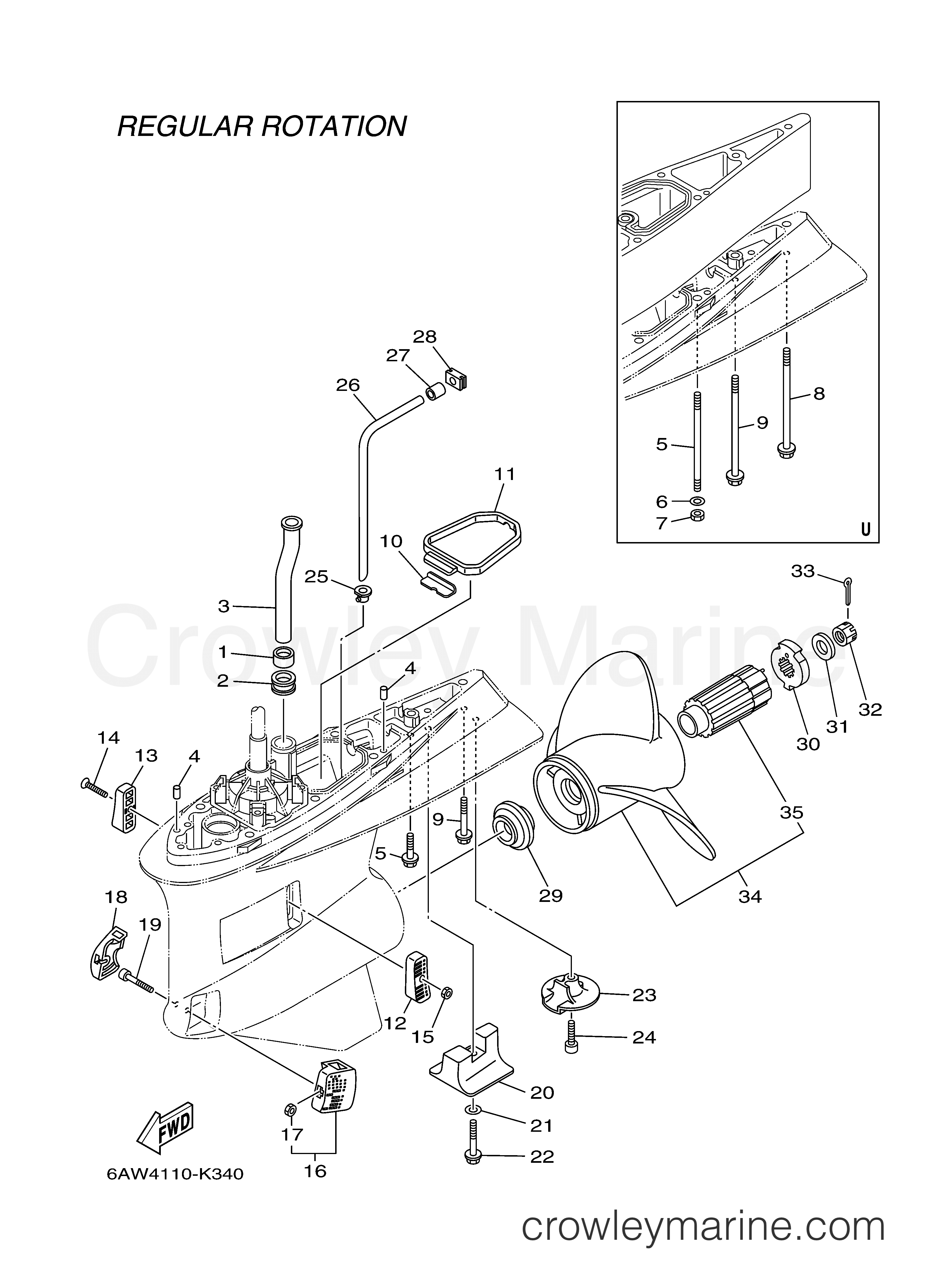 Yamaha Motors F350XCB - LOWER CASING DRIVE 2