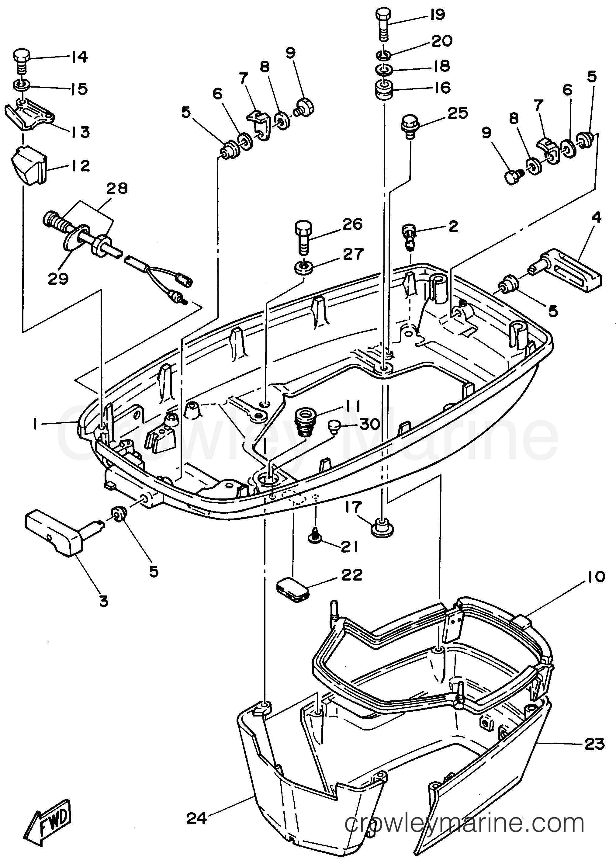 Yamaha Motors E75MLHT - BOTTOM COWLING