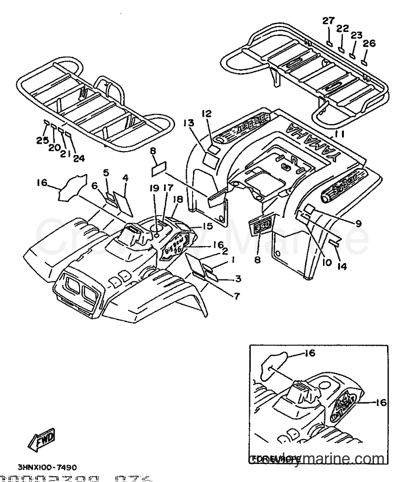 1997 ATV YFM350FW - YFM350FW (3HNW) [020] - EMBLEM & LABEL 2
