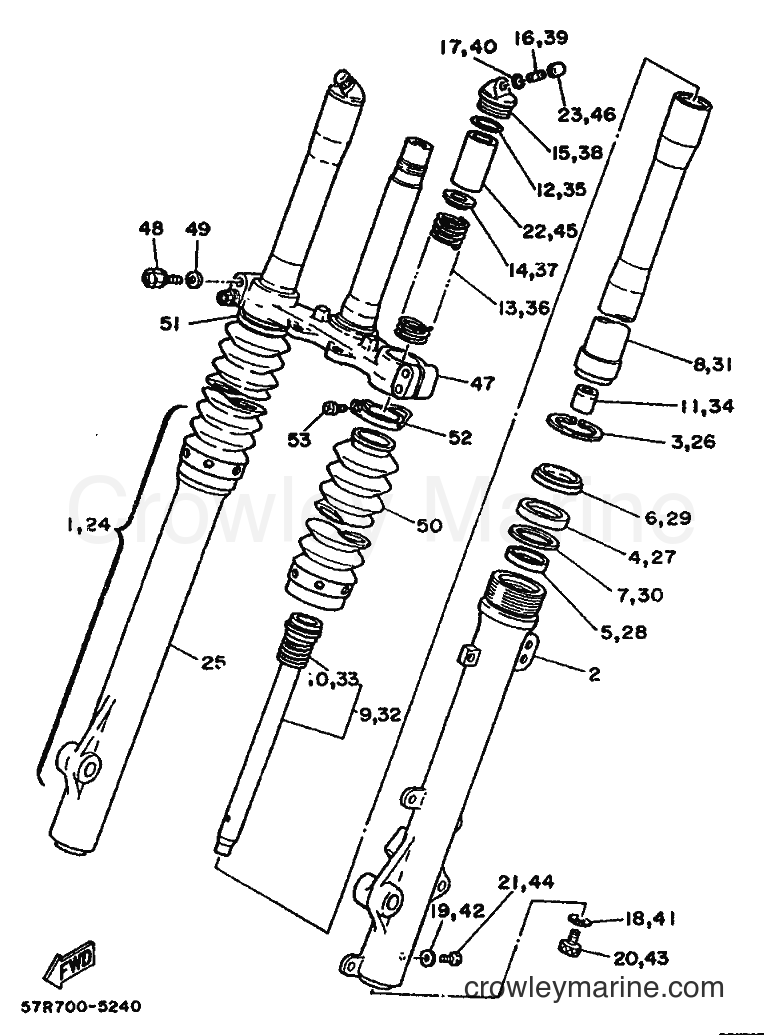 1986 Dirt Bike XT350N - XT350N (1WM) [999] - FRONT FORK