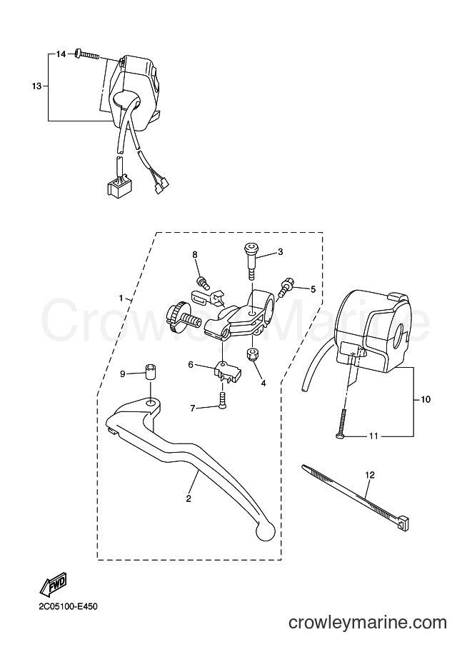 2008 Sport Bike YZF-R6 - YZF-R6 (13S6) [010] - HANDLE SWITCH & LEVER