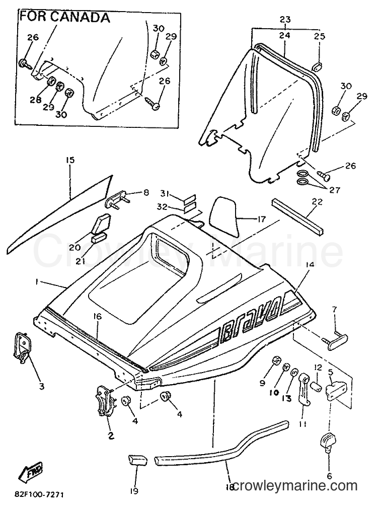 1988 Snowmobile BR250 - BR250 (83Y) [999] - SHROUD & WINDSHIELD