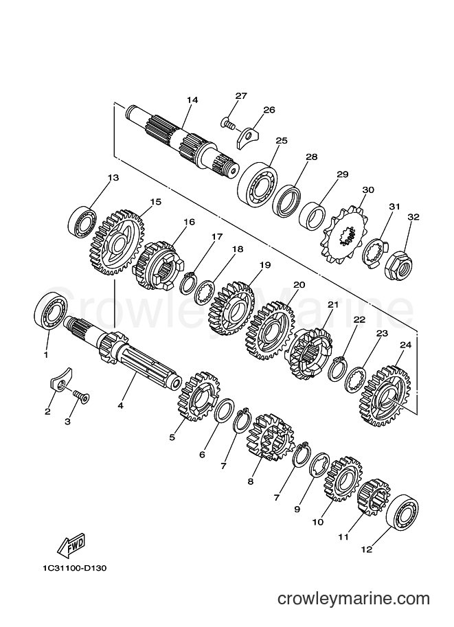 2005 Dirt Bike YZ125 - YZ125 (1C33) [010] - TRANSMISSION