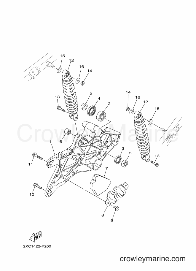 2015 Scooter AT125FC - AT125FC (2XC1) [010] - REAR ARM & SUSPENSION