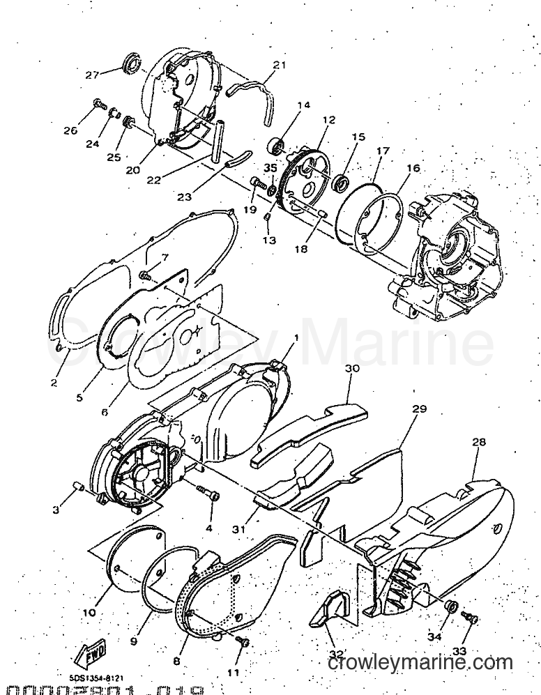 1998 Scooter YP125E - YP125E (5DS6) [010] - CRANKCASE COVER 1
