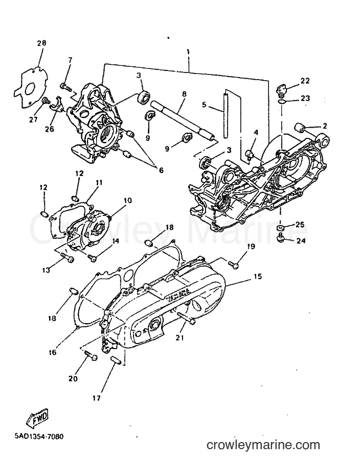 Yamaha Motors YN50 (5ADH) [010] - CRANKCASE